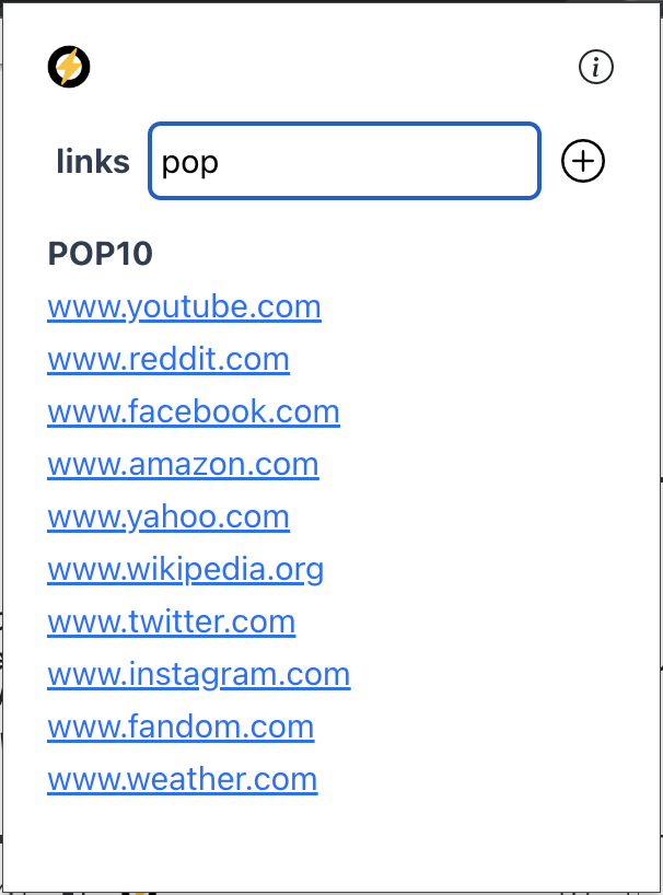links tool screenshot